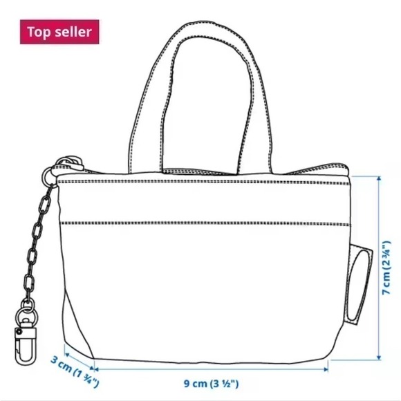IKEA KNÖLIG Bag small blue ICONIC TOTE Zipper Pouch - Picture 2 of 10